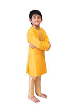 Load image into Gallery viewer, Amazing Yellow Silk and Brocade Kurta and Pyjama Set
