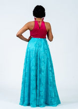 Load image into Gallery viewer, Fuschia Pink Satin &amp; Net Maxi Dress
