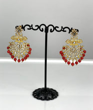 Load image into Gallery viewer, Peacock Hoop earrings with coral beads 1 Gram 01
