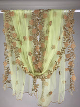 Load image into Gallery viewer, Light green Zardosi work net dupatta
