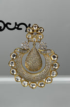 Load image into Gallery viewer, Hoop Earrings with Cz stones and kundans 1 Gram 03
