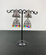 Load image into Gallery viewer, Oxidized Small jhumka mirror Earrings Item 003
