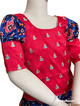 Load image into Gallery viewer, Blue and pink combo Patola silk lehanga set
