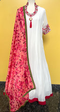Load image into Gallery viewer, White and red color combo georgette shalwar set
