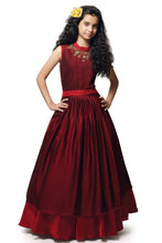 Load image into Gallery viewer, Maroon Color Layered Long Frock For Girls
