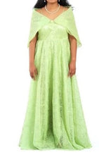 Load image into Gallery viewer, Light Green Cape Dress
