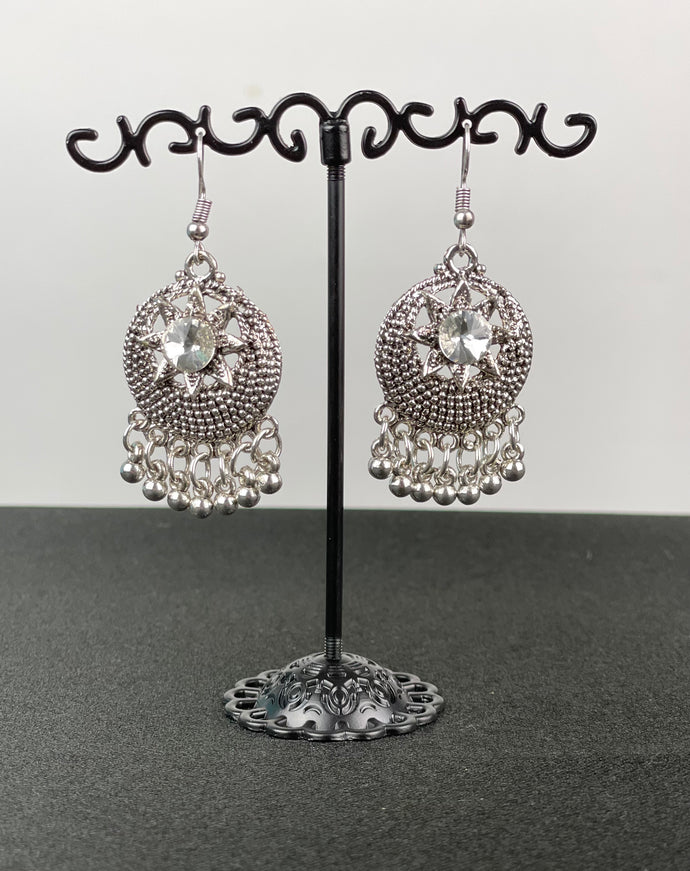 Oxidized Ball Hoop Earrings Item 011