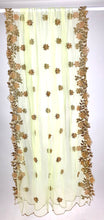 Load image into Gallery viewer, Light green Zardosi work net dupatta
