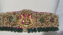 Load and play video in Gallery viewer, Pink Color Heavy Maggam Work Raw Silk Waist Belt
