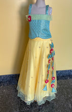 Load image into Gallery viewer, Yellow and blue color kids traditional Lehanga set
