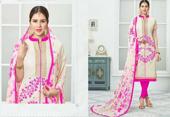 White & Pink Color Salwar set