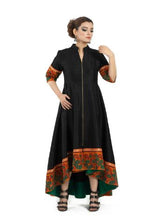 Load image into Gallery viewer, Elegant Black and Red Asymmetrical Long Dress By Monk by Madhu
