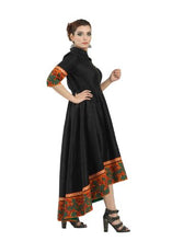 Load image into Gallery viewer, Elegant Black and Red Asymmetrical Long Dress By Monk by Madhu
