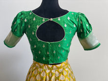 Load image into Gallery viewer, Green Banaras Half saree Set
