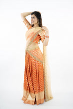 Load image into Gallery viewer, Orange Color Pure Banaras Silk Traditional Lehenga Set
