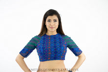 Load image into Gallery viewer, Blue Net Embroidery Work Blouse
