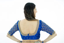 Load image into Gallery viewer, Royal Blue Heavy Kundan Work Blouse
