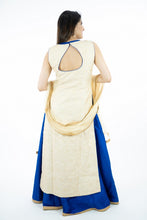 Load image into Gallery viewer, Royal Blue Lehenga With Cream Embroidery Art Silk Kurti Set
