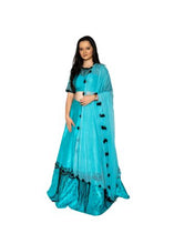 Load image into Gallery viewer, Light Blue With Black Embroidered Lehenga
