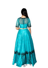 Load image into Gallery viewer, Light Blue With Black Embroidered Lehenga
