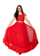 Load image into Gallery viewer, Run, Gold &amp; Silver Floral Embroidered Cocktail/ Prom Maxi Dress
