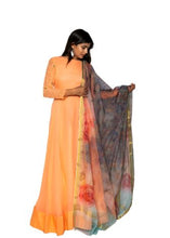 Load image into Gallery viewer, Peach Georgette Anarkali Dress With Dupatta
