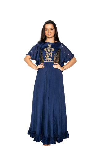 Navy Blue Maxi Prom/Cocktail Dress