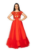 Load image into Gallery viewer, Run, Gold &amp; Silver Floral Embroidered Cocktail/ Prom Maxi Dress
