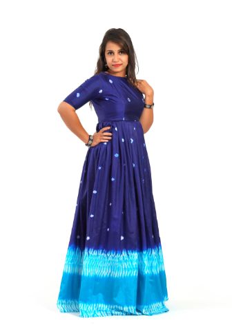 Royal Blue Bhandini Silk Dress