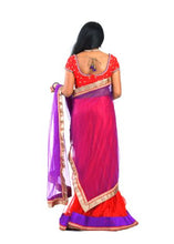 Load image into Gallery viewer, Teens Red &amp; Purple Traditional Lehenga Set
