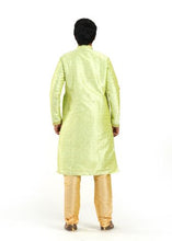 Load image into Gallery viewer, Pista-Green Kurta with Golden Churidar Pajama Traditional Kurta Set
