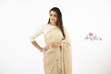 Load image into Gallery viewer, Beige Color Soft Crape &amp; Net Embroidery Saree
