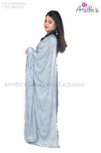 Load image into Gallery viewer, Elegant Look party Wear Gray Saree with Black Velvet Blouse
