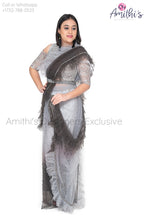 Load image into Gallery viewer, Olive &amp; Gray combo Party Wear Saree
