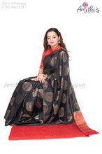 Load image into Gallery viewer, Black &amp; Orange Soft Silk Saree
