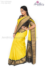 Load image into Gallery viewer, Yellow &amp; Black Combo Double Ikkat silk Saree
