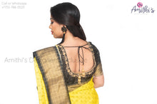 Load image into Gallery viewer, Yellow &amp; Black Combo Double Ikkat silk Saree
