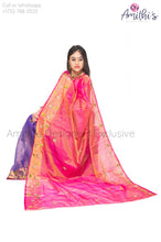 Load image into Gallery viewer, Hot Pink &amp; Purple Combo Tissue Silk saree
