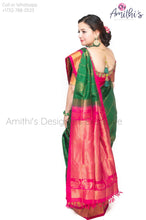 Load image into Gallery viewer, Bottle Green &amp; Pink Color Combo Gadwal Traditional Silk Saree
