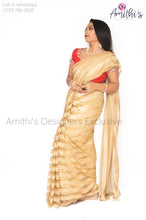 Load image into Gallery viewer, Gold &amp; Red combo Shimmer Saree With Instrumental Work Blouse
