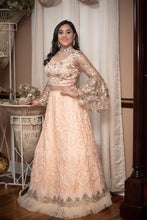 Load image into Gallery viewer, Peach Color Lehenga Set with Heavy Net Embroidery Bollywood Style
