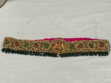Load image into Gallery viewer, Pink Color Heavy Maggam Work Raw Silk Waist Belt
