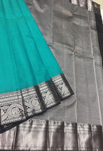 Load image into Gallery viewer, Aqua Blue Color Pure Kanchi Silk Traditional Saree
