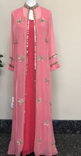 Load image into Gallery viewer, Pink &amp; Peach Pure Georgette Work Long Dress
