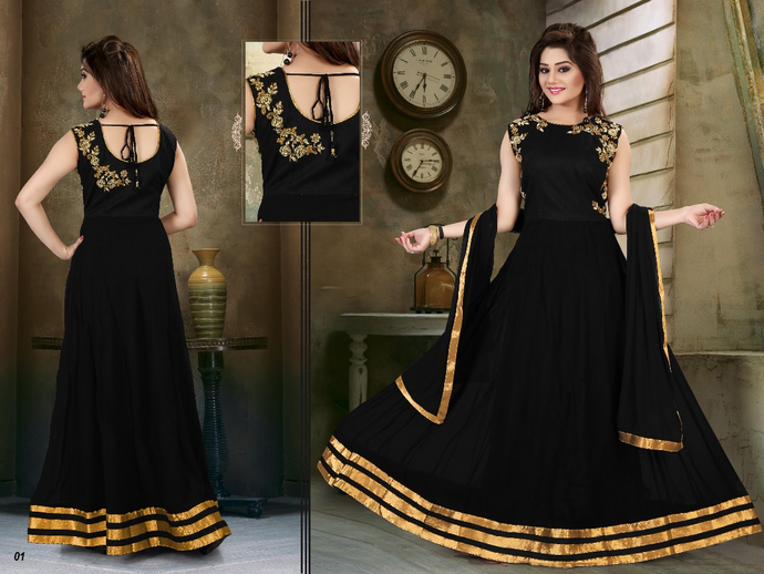 Black net embroidery shalwar set