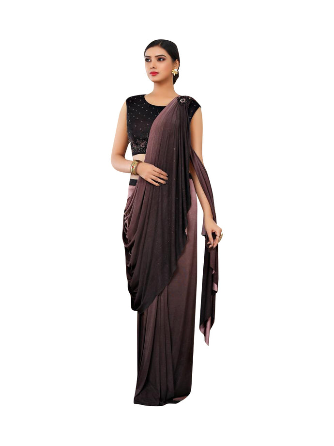 Coffee Color Shaded  Readytowear Indian Saree - Super Easy And Comfort to Wear