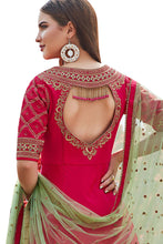Load image into Gallery viewer, Fuschia Pink &amp; Green Long Anarkali Dress With Dupatta
