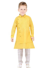 Load image into Gallery viewer, Boys Yellow Cotton Kurta Designer&#39;s Collection
