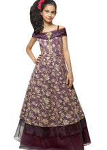 Load image into Gallery viewer, Maroon Floral Embroidery Long Gown for Girls

