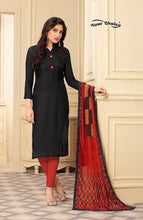 Load image into Gallery viewer, Black &amp; Red Salwar set With Digital Print Dupatta
